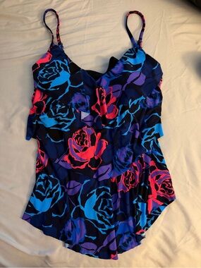 Navy Floral Swim Camisole